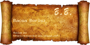 Bacsa Borisz névjegykártya